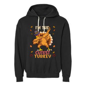 Thanksgiving Family Matching Im The Cutest Turkey Funny Garment-Dyed Fleece Hoodie