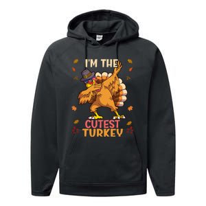 Thanksgiving Family Matching Im The Cutest Turkey Funny Performance Fleece Hoodie