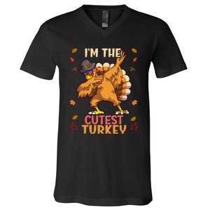 Thanksgiving Family Matching Im The Cutest Turkey Funny V-Neck T-Shirt