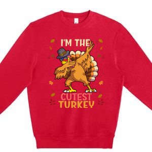 Thanksgiving Family Matching Im The Cutest Turkey Funny Premium Crewneck Sweatshirt