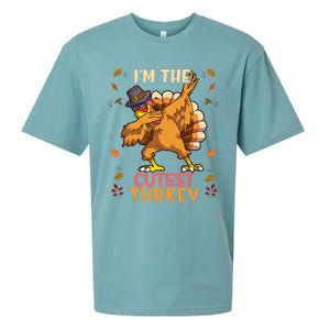 Thanksgiving Family Matching Im The Cutest Turkey Funny Sueded Cloud Jersey T-Shirt