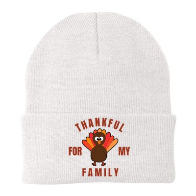 Thankful For My Family Funny Thanksigving Day Knit Cap Winter Beanie