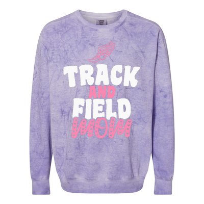 Track & Field Mom Sports Proud Mother's Day Colorblast Crewneck Sweatshirt