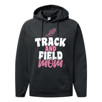 Track & Field Mom Sports Proud Mother's Day Performance Fleece Hoodie