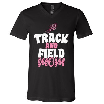 Track & Field Mom Sports Proud Mother's Day V-Neck T-Shirt