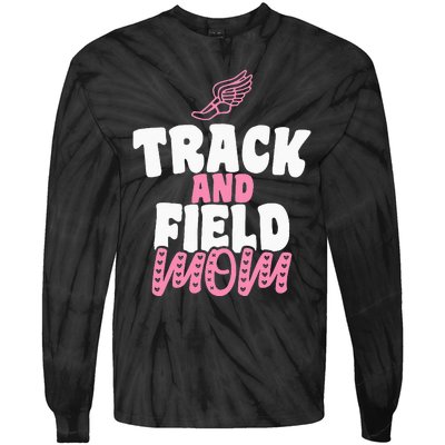 Track & Field Mom Sports Proud Mother's Day Tie-Dye Long Sleeve Shirt