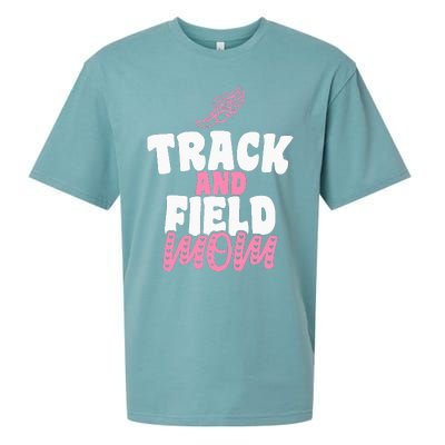 Track & Field Mom Sports Proud Mother's Day Sueded Cloud Jersey T-Shirt