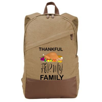 Thankful For My Family Great Gift Cotton Canvas Backpack