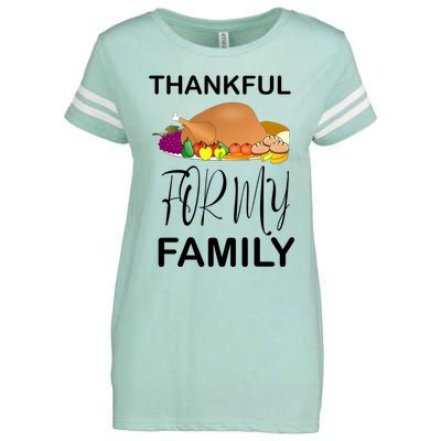 Thankful For My Family Great Gift Enza Ladies Jersey Football T-Shirt