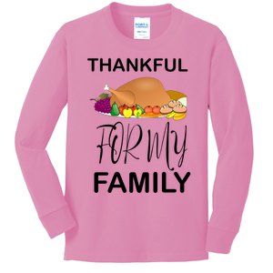 Thankful For My Family Great Gift Kids Long Sleeve Shirt