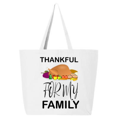 Thankful For My Family Great Gift 25L Jumbo Tote