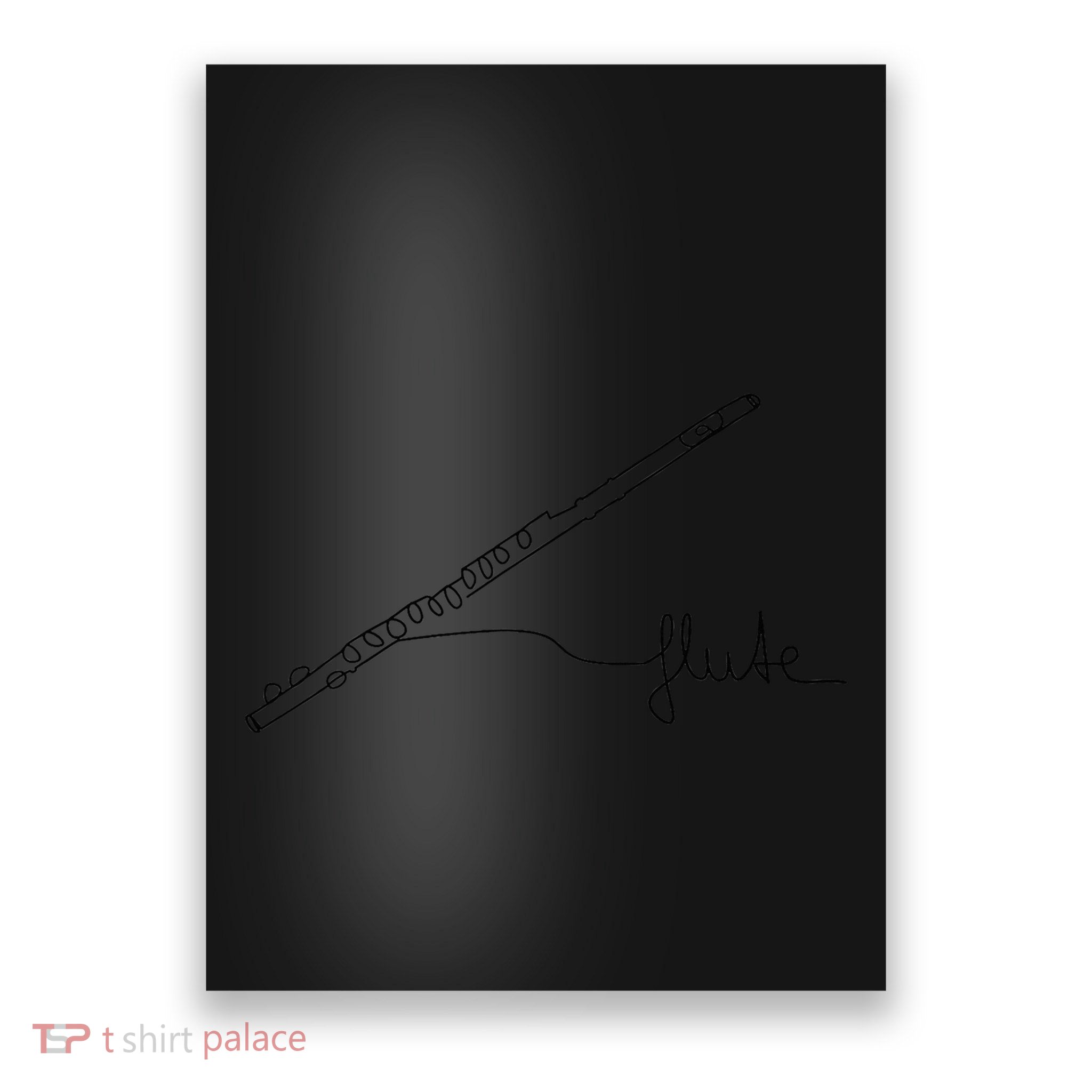 Transverse Flute Music Design One Line Flute Poster