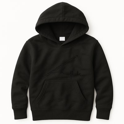 Transverse Flute Music Design One Line Flute Kids Hoodie