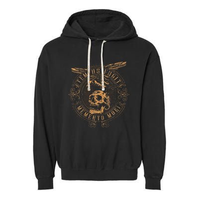 Tempus Fugit Memento Mori Latin Phrase Garment-Dyed Fleece Hoodie