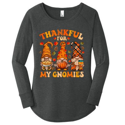 Thankful For My Gnomies Cute Gnome Thanksgiving Women's Perfect Tri Tunic Long Sleeve Shirt