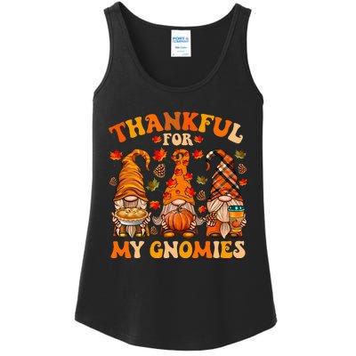 Thankful For My Gnomies Cute Gnome Thanksgiving Ladies Essential Tank