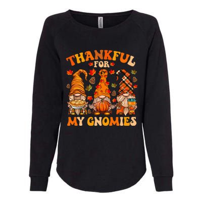 Thankful For My Gnomies Cute Gnome Thanksgiving Womens California Wash Sweatshirt