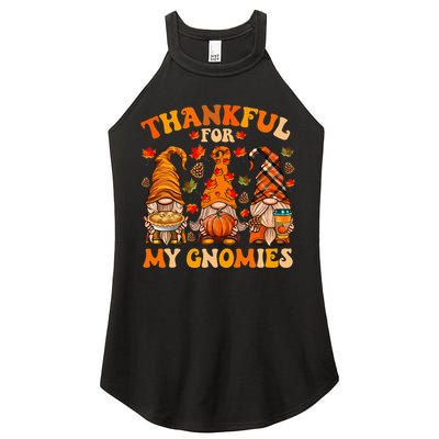 Thankful For My Gnomies Cute Gnome Thanksgiving Women's Perfect Tri Rocker Tank