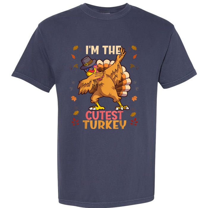 Thanksgiving Family Matching I'm The Cutest Turkey Funny Garment-Dyed Heavyweight T-Shirt