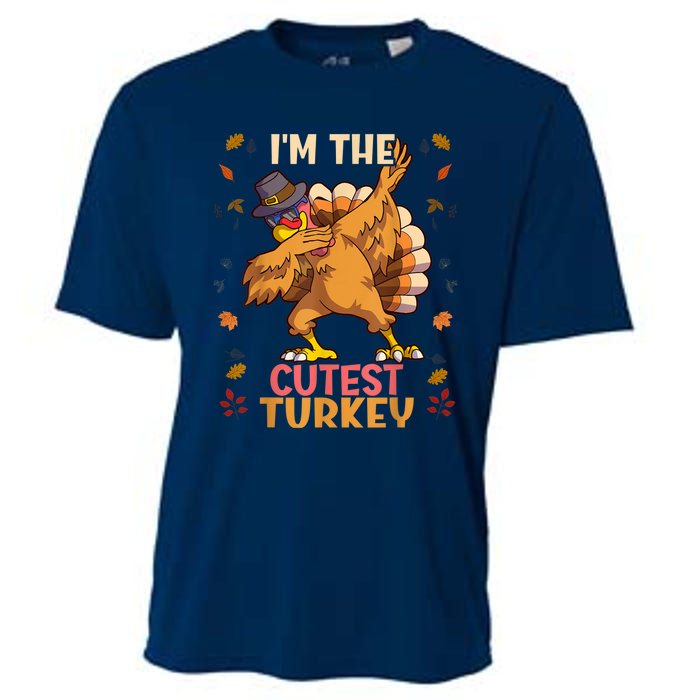 Thanksgiving Family Matching I'm The Cutest Turkey Funny Cooling Performance Crew T-Shirt