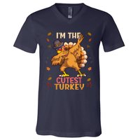 Thanksgiving Family Matching I'm The Cutest Turkey Funny V-Neck T-Shirt