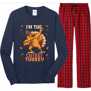 Thanksgiving Family Matching I'm The Cutest Turkey Funny Long Sleeve Pajama Set