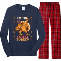 Thanksgiving Family Matching I'm The Cutest Turkey Funny Long Sleeve Pajama Set