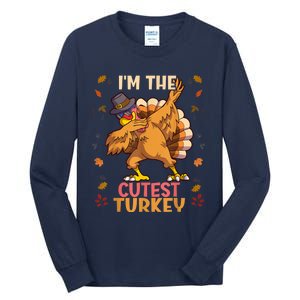 Thanksgiving Family Matching I'm The Cutest Turkey Funny Tall Long Sleeve T-Shirt