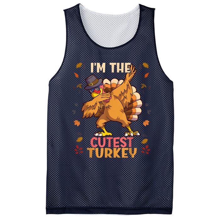 Thanksgiving Family Matching I'm The Cutest Turkey Funny Mesh Reversible Basketball Jersey Tank