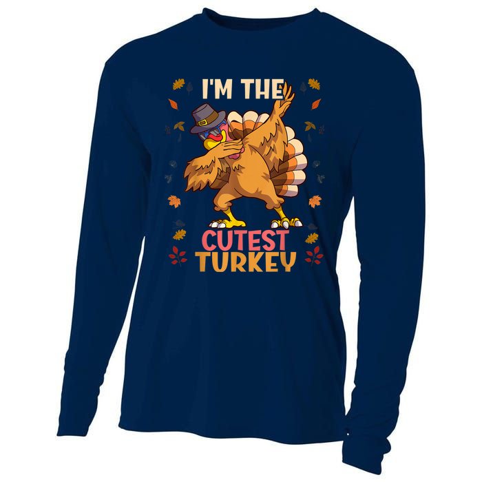 Thanksgiving Family Matching I'm The Cutest Turkey Funny Cooling Performance Long Sleeve Crew