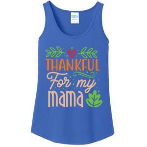 Thanksgiving Family Motif Thankful For My Mama Meaningful Gift Ladies Essential Tank