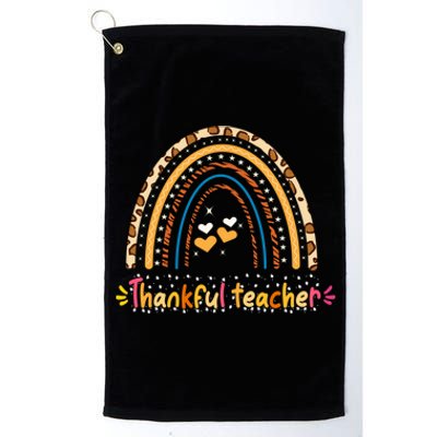 Thankful For My Beautiful Teacher Love Vibes Gift Platinum Collection Golf Towel