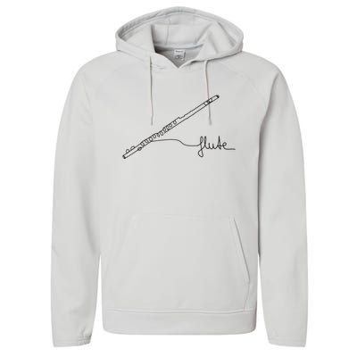 Transverse Flute Music Design One Line Flute Performance Fleece Hoodie