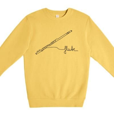 Transverse Flute Music Design One Line Flute Premium Crewneck Sweatshirt