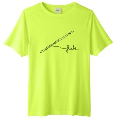 Transverse Flute Music Design One Line Flute Tall Fusion ChromaSoft Performance T-Shirt