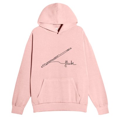 Transverse Flute Music Design One Line Flute Urban Pullover Hoodie