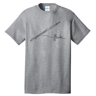 Transverse Flute Music Design One Line Flute Tall T-Shirt