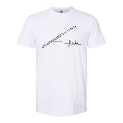 Transverse Flute Music Design One Line Flute Softstyle CVC T-Shirt