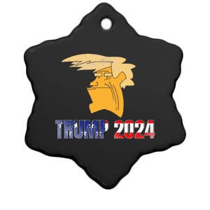 Trump Face Meme Trump 2024 Trump Merchandise. Ceramic Star Ornament