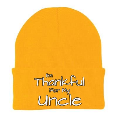 Thankful For My Uncle Matching Family And Friends Funny Gift Knit Cap Winter Beanie