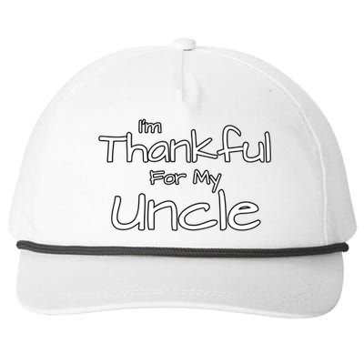 Thankful For My Uncle Matching Family And Friends Funny Gift Snapback Five-Panel Rope Hat