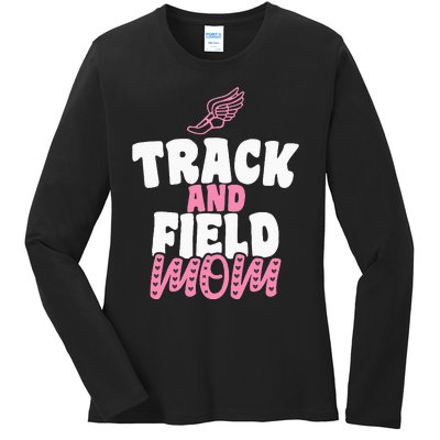 Track & Field Mom Sports Running Proud Mother's Day Ladies Long Sleeve Shirt