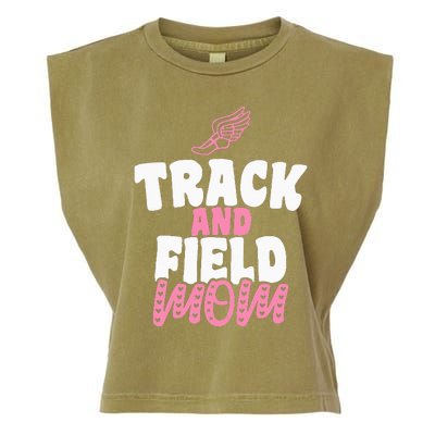 Track & Field Mom Sports Running Proud Mother's Day Garment-Dyed Women's Muscle Tee