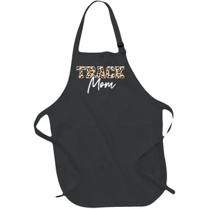 Track Field Mom Leopard Print Full-Length Apron With Pockets