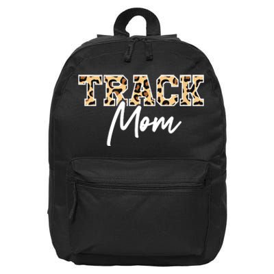 Track Field Mom Leopard Print 16 in Basic Backpack