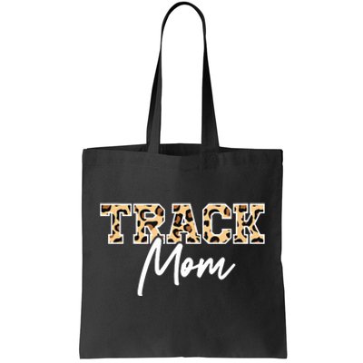 Track Field Mom Leopard Print Tote Bag