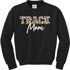 Track Field Mom Leopard Print Kids Sweatshirt