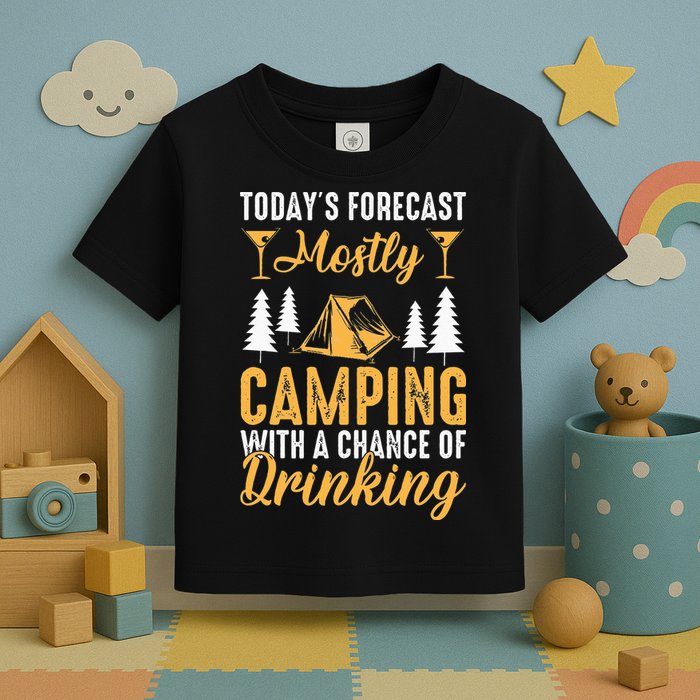 Today's forecast mostly camping with a chance of drinking Toddler T-Shirt