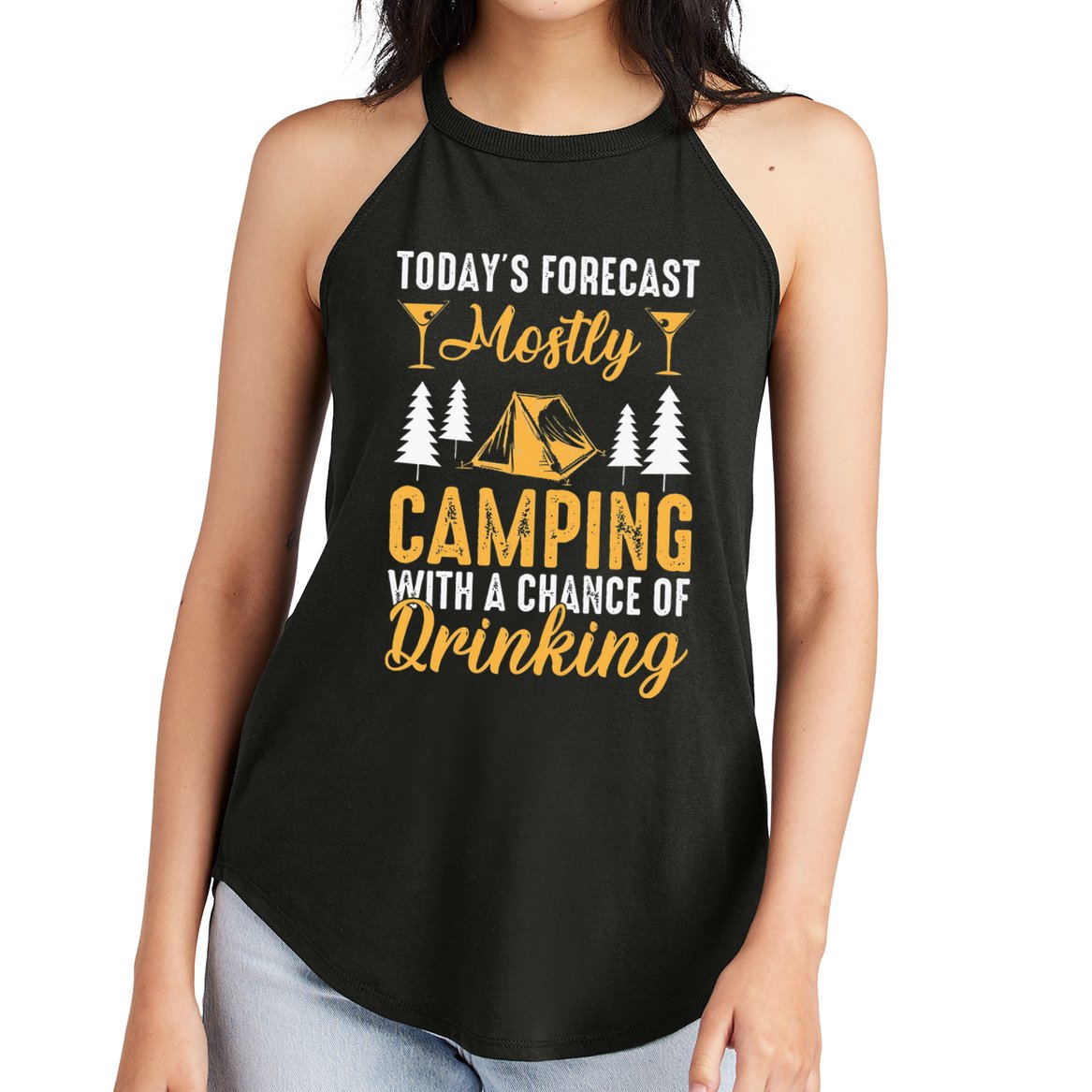 Today's forecast mostly camping with a chance of drinking Women's Perfect Tri Rocker Tank