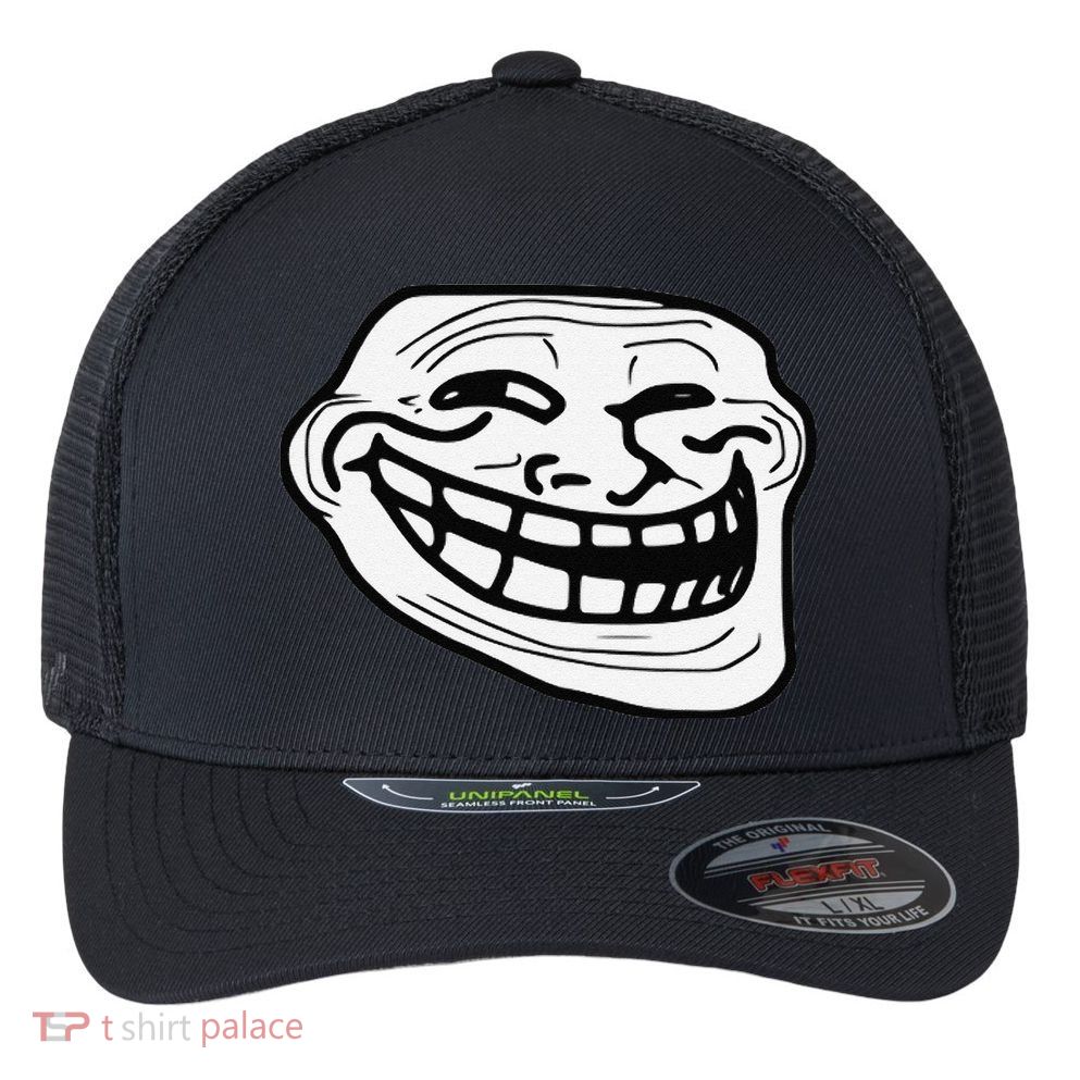 Troll Face Meme Funny Dank Meme Troll Face Flexfit Unipanel Trucker Cap